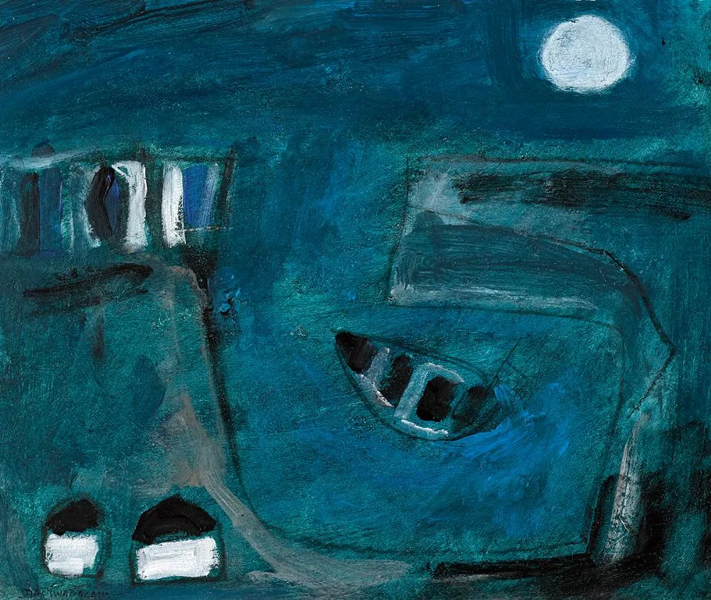Padraig Macmiadhachain, BOAT AT MIDNIGHT, oil on board