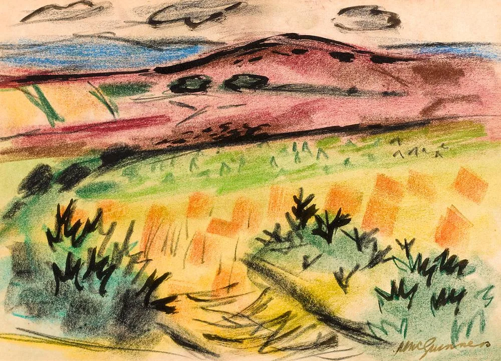 AUTUMN by Norah McGuinness, pastel and ink, sold Oct 2021