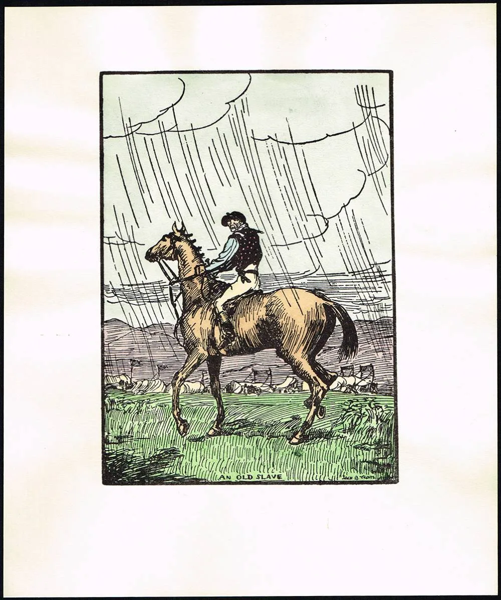AN OLD SLAVE by Jack Butler Yeats, hand coloured Cuala Press print; (unframed), sold Oct 2021