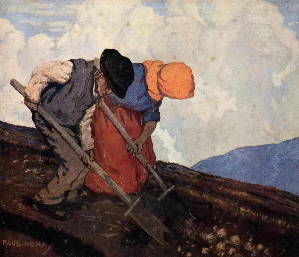 POTATO DIGGERS by Paul Henry, photolithographic print, sold Oct 2021