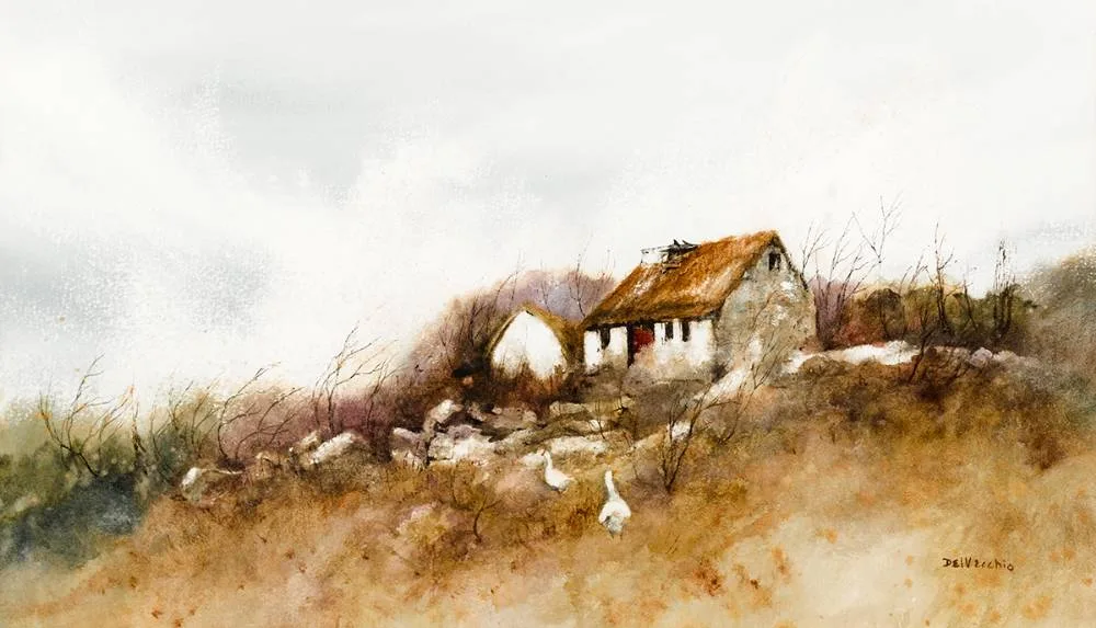 THE PAIR by Phyllis del Vecchio, watercolour, offered Oct 2021