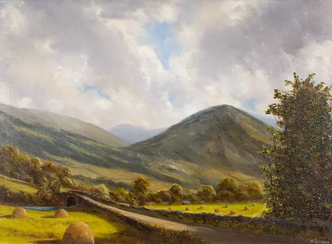 MOURNE MOUNTAINS, COUNTY DOWN by Gerry Marjoram, oil on canvas, offered Oct 2021