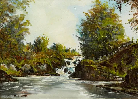 David Anthony Overend, WATERFALL, oil on canvas