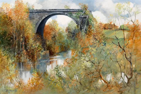 Leo Toye, RIVER FINN, NEAR ANNAGHKILLY, COUNTY MONAGHAN, 1993, acrylic on canvas