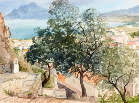 Clare Cryan, SORRENTO AND THE BAY, 1996, watercolour and pencil