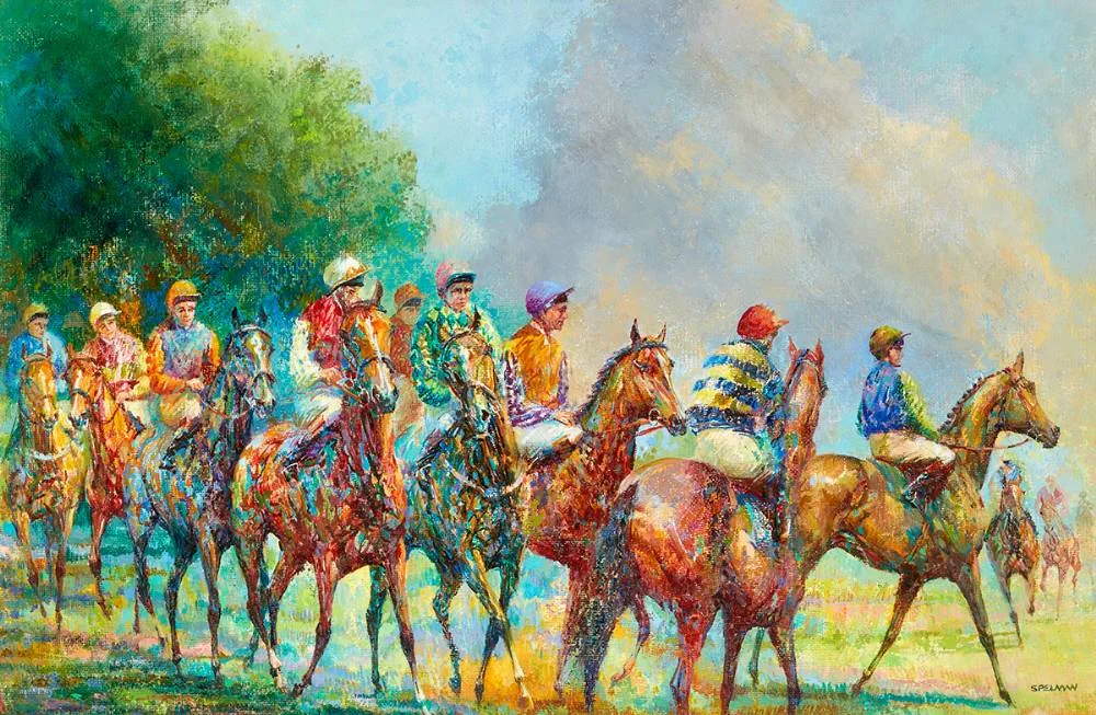 Tom Spelman, START, oil on board