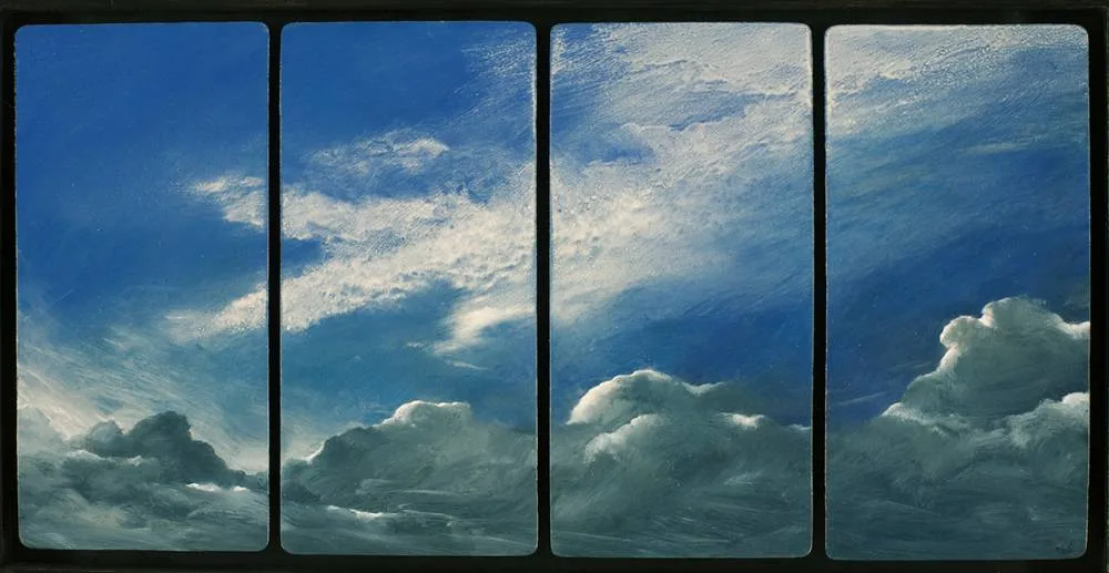 Stuart Morle, CLOUDS I, oil on copper panel