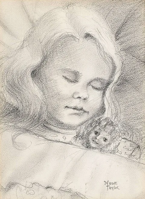 BETSY AND ME by Maeve Taylor, pencil, offered Oct 2021