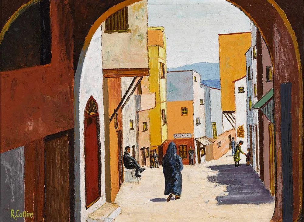 R. Collins, THE MEDINA, TANGIERS, 1968, oil on canvas