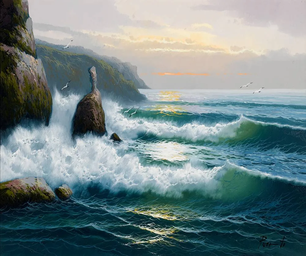 SEASCAPE by Jose Puerto, oil on canvas, offered Oct 2021