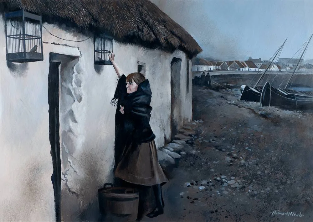 Richard Ward, YOUNG GIRL, THE CLADDAGH, COUNTY GALWAY, gouache
