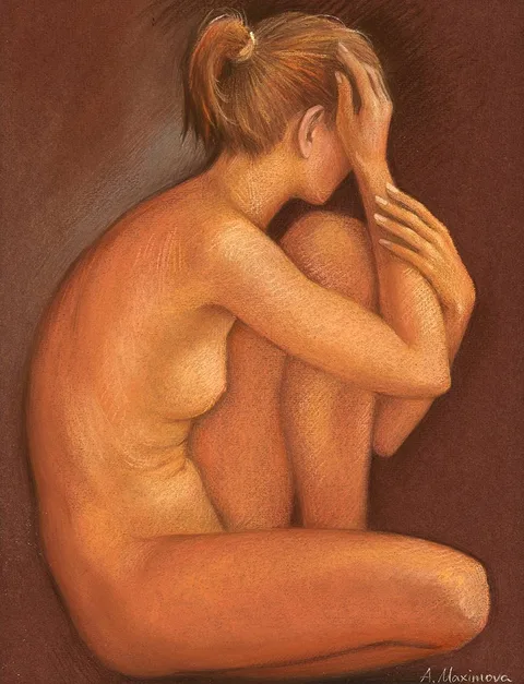 Angela Maximova, NUDE STUDY, pastel