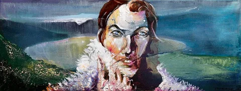 OSCAR WILDE by Tom Byrne, acrylic on canvas, sold Oct 2021