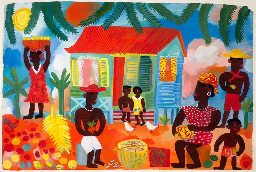 LIVINGSTONE, GUATEMALA by Christopher Corr, watercolour, offered Oct 2021