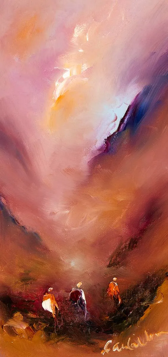 WALKERS by Carol-Ann Waldren, oil on board, sold Oct 2021