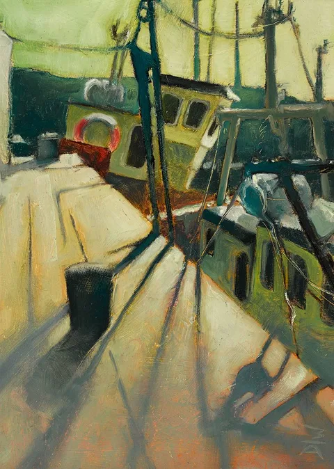 Dave West, QUAYSIDE VI, c. 2005, oil on board