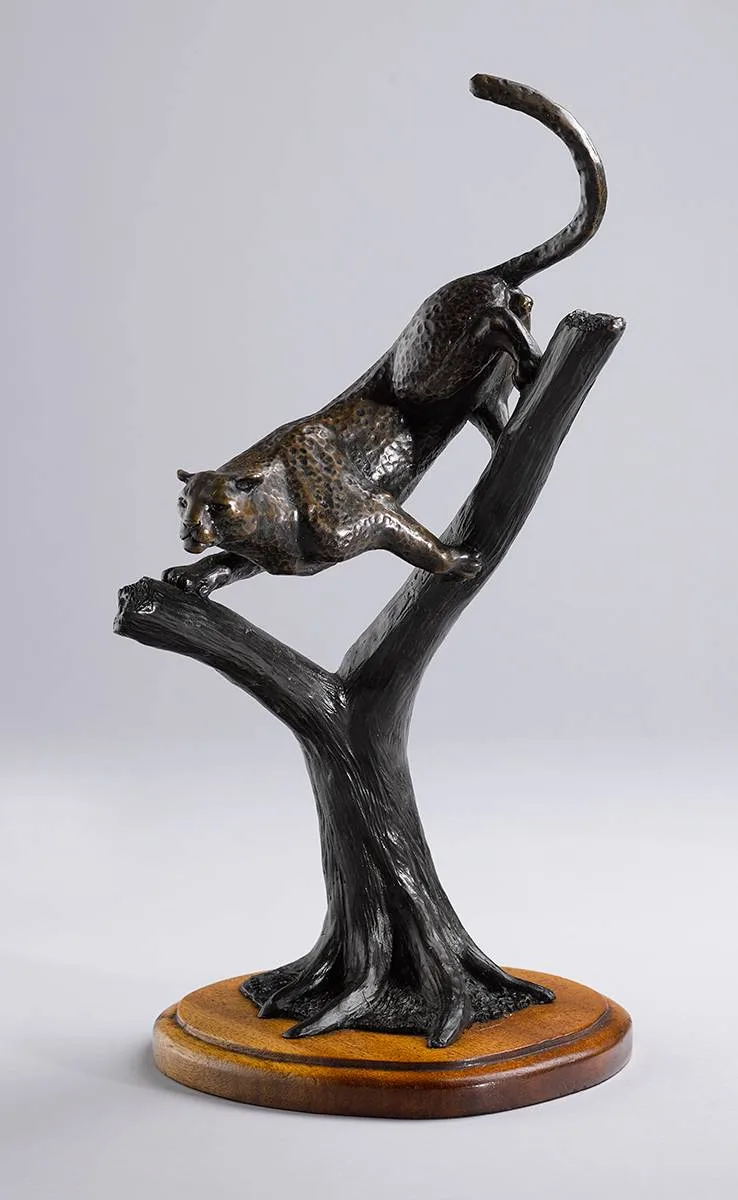LEOPARD by Terry Owens Mathews, 1986, bronze; (no. 1 from an edition of 10), offered Oct 2021
