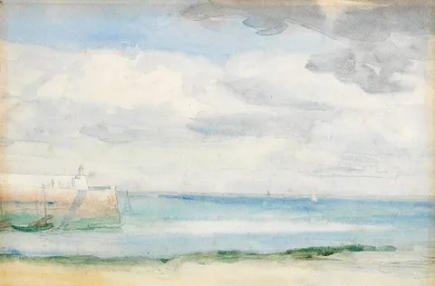 KINGSTOWN HARBOUR by Nathaniel Hone, watercolour, sold Sep 2021