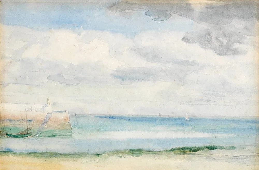 KINGSTOWN HARBOUR by Nathaniel Hone, watercolour, sold Sep 2021