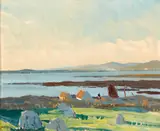 Charles Vincent Lamb, WEST OF IRELAND COASTAL LANDSCAPE WITH COTTAGE