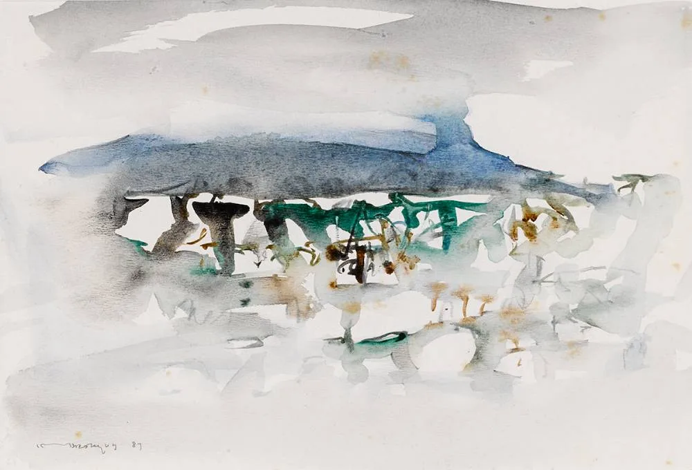 STUDY, BEARA, COUNTY CORK by Louis le Brocquy, 1987, watercolour, sold Sep 2021