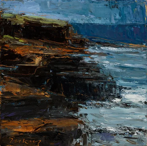 SEPTEMBER COAST by Donald Teskey, 2006, oil on canvas; (unframed), sold Sep 2021