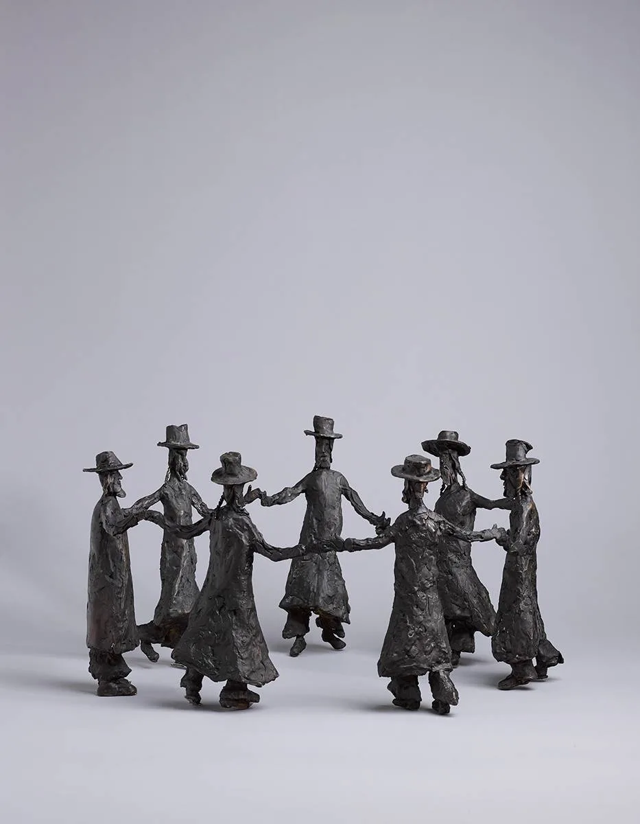 DANCING RABBIS by John Behan, 2005, bronze; (unique), sold Sep 2021
