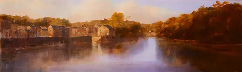 EARLY MORNING, RAMELTON, COUNTY DONEGAL by Martin Mooney, 1996, oil on board, sold Sep 2021