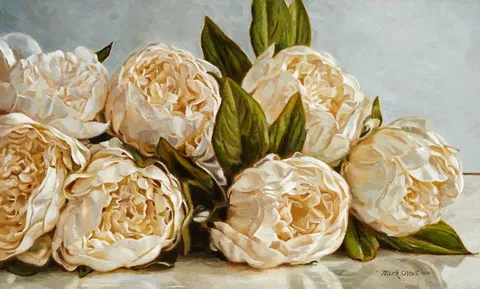 HEAVY WHITES by Mark O'Neill, 2014, oil on board, sold Sep 2021