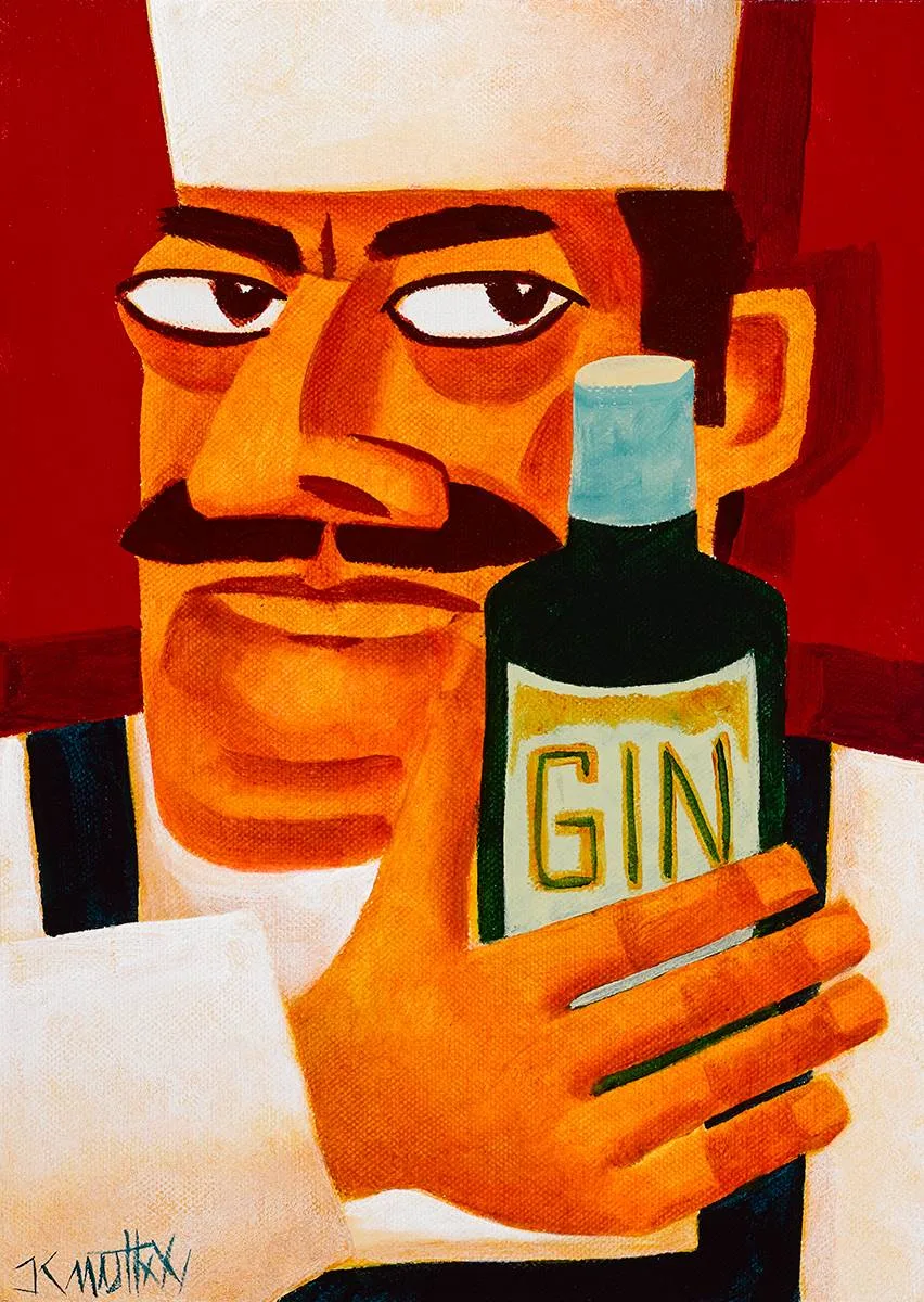 CHEF by Graham Knuttel, oil on canvas, sold Sep 2021
