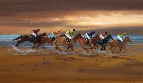 Susan Mary Webb, LAYTOWN RACES, COUNTY MEATH, 1995, gouache