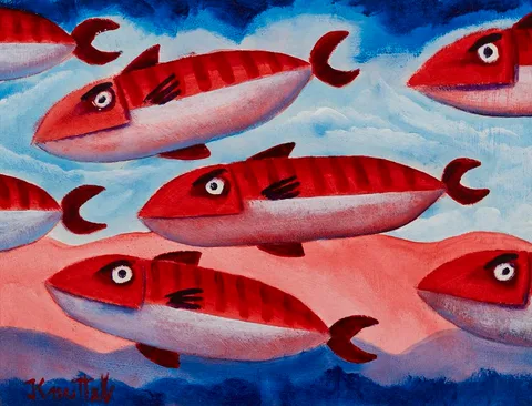 Graham Knuttel, FISH, oil on canvas
