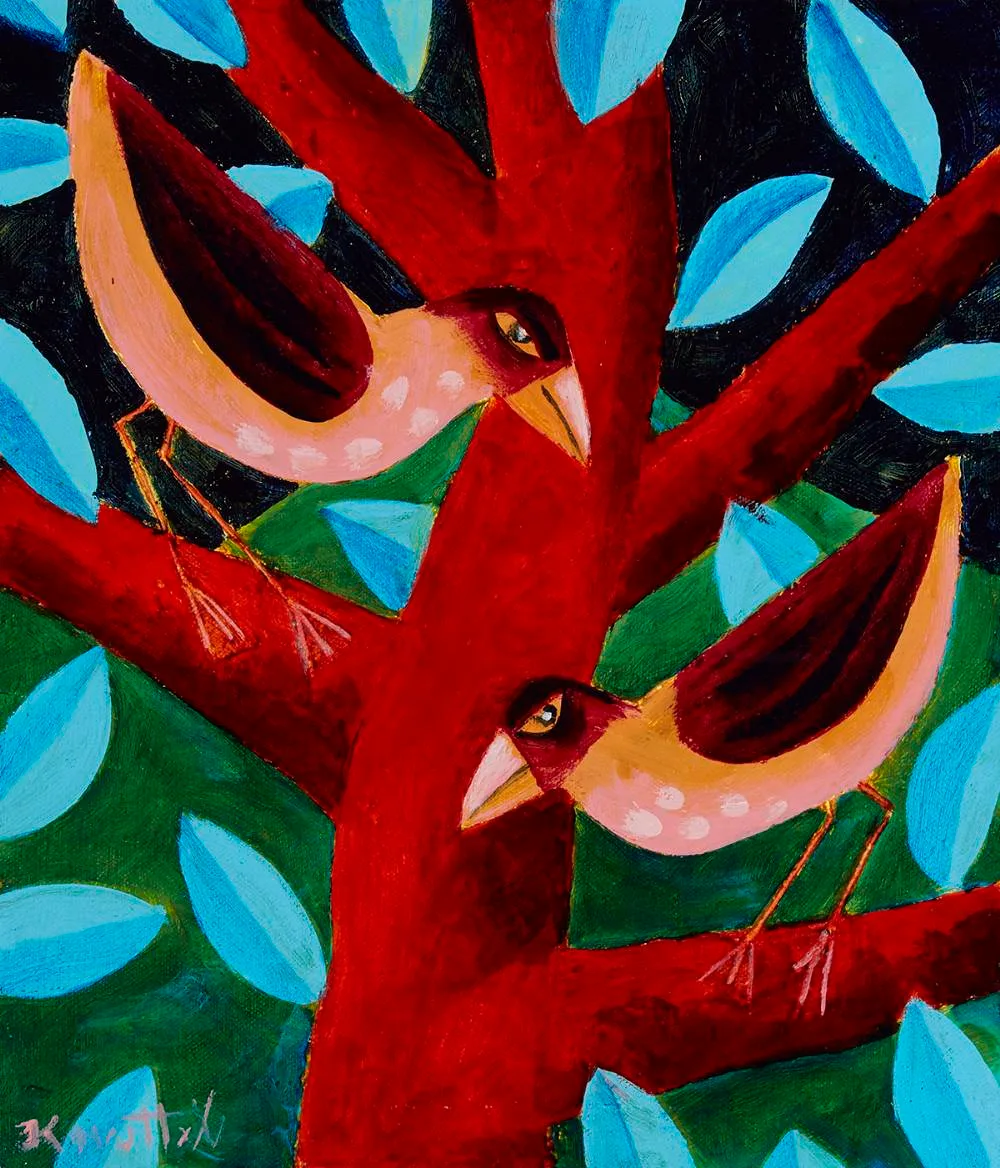 BIRDS by Graham Knuttel, oil on canvas, sold Jun 2021