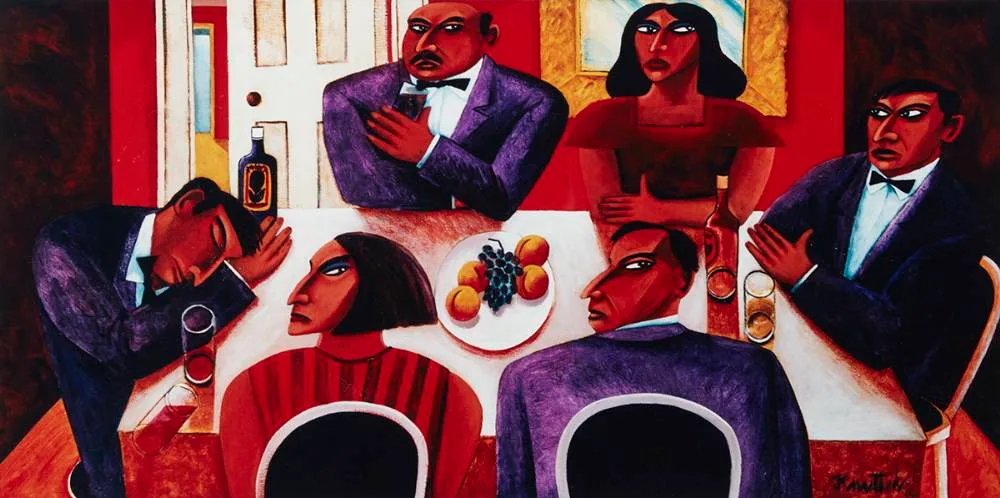DINNER PARTY by Graham Knuttel, photolithographic print; (no. 36 from an edition of 99), sold Jun 2021