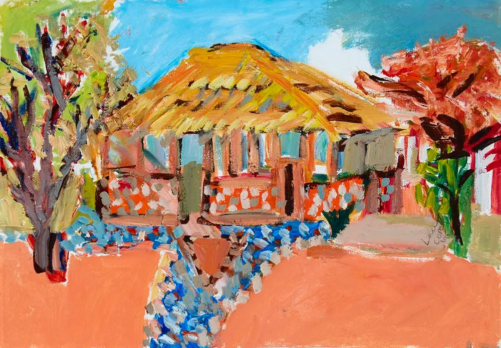 SOMALIA by Elizabeth Cope, 1995, oil on canvas laid on board, sold Jun 2021