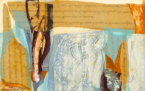 UNTITLED, R197/7 by Sarah West, 1997, oil and collage, offered Jun 2021