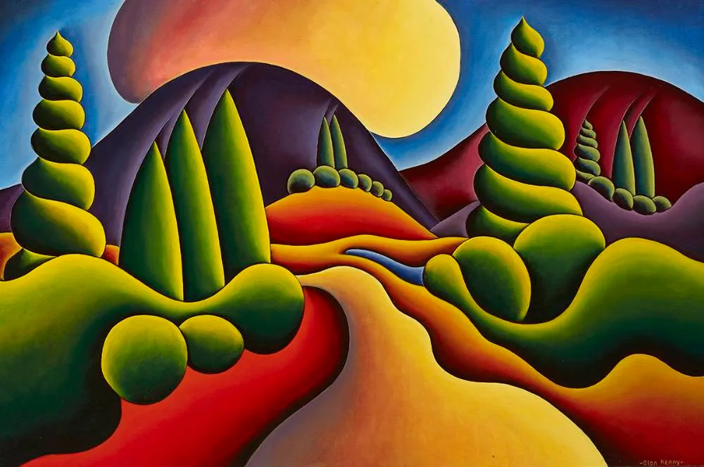 SOFTSCAPE (SACRED MOUNTAIN) by Alan Kenny, oil on canvas board, sold Jun 2021