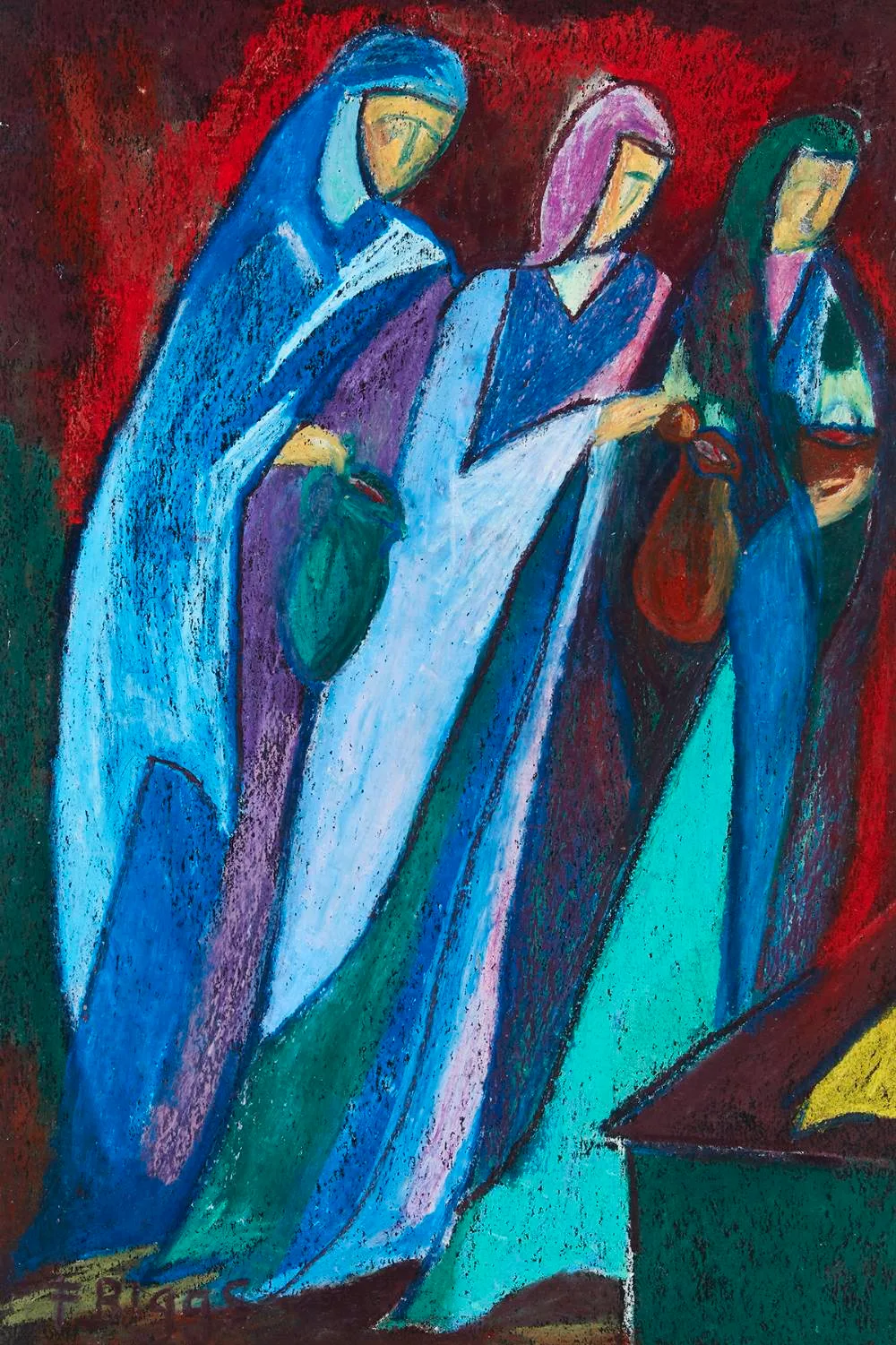 Frances Biggs, THE WOMEN AT THE TOMB, 1980, pastel