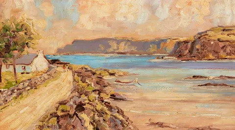 Sam Coulter, A QUIET SUMMER'S DAY, oil on board