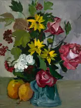 Nuala Stephenson, STILL LIFE WITH FLOWERS AND FRUIT