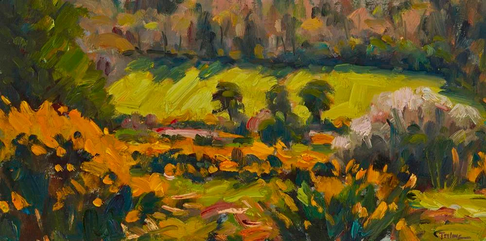 WICKLOW MEADOWS by Norman Teeling, 2015, oil on board, sold Jun 2021