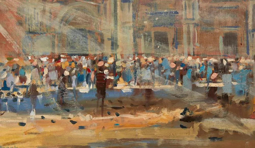 VENICE, ITALY by John Morris, oil on board, sold Jun 2021