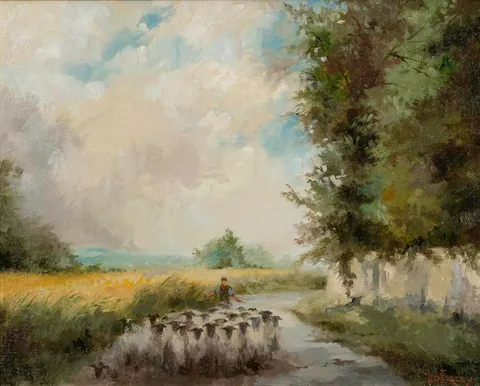 Leo Earley, HOMEWARD BOUND, oil on board