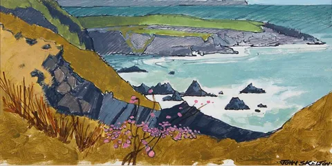John Skelton, COASTAL LANDSCAPE, acrylic and felt-tip pen