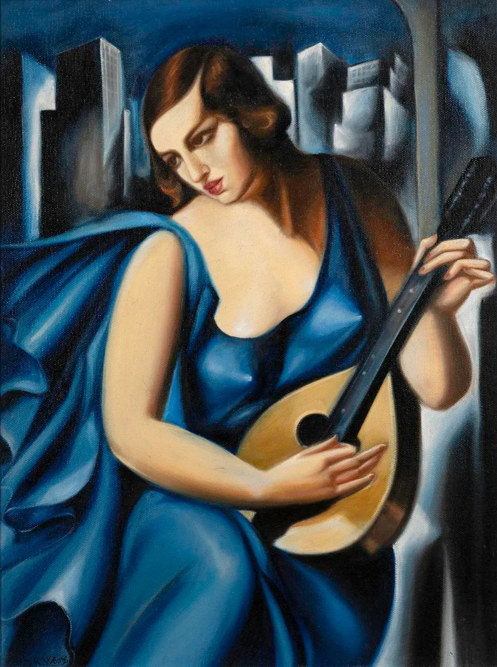 D. K. Woods, MANDOLIN PLAYER, oil on canvas