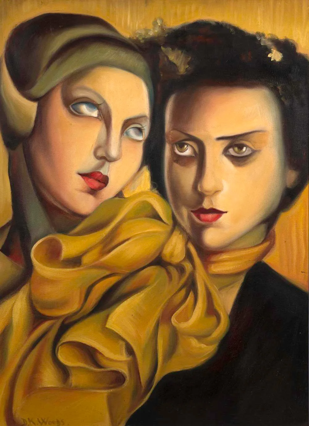 PET SISTER by D. K. Woods, oil on canvas, sold Jun 2021