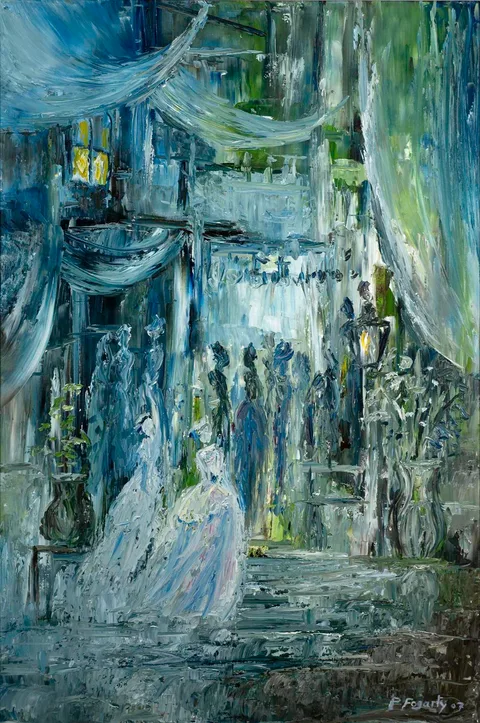 GOING TO THE BALL by Paul Fogarty, 2007, oil on canvas, sold Jun 2021