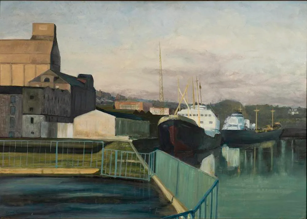 Barry Turton, QUAYS, DERRY CITY, oil on board