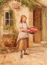 Samuel McCloy, YOUNG GIRL WITH BASKET OF FRUIT