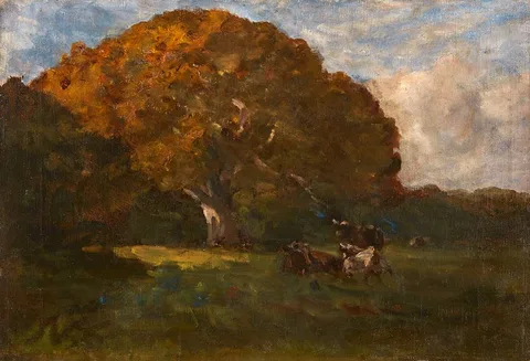 THE OAK TREE IN THE PARK (MALAHIDE) by Nathaniel Hone, oil on canvas, offered May 2021
